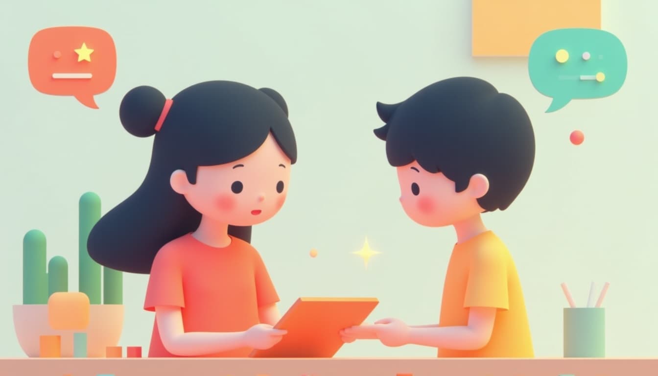 kid happily interacting